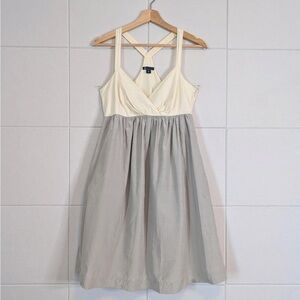 GAP Cream Pleated Wrap Midi Dress